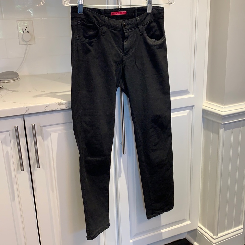Alice & Olivia black  coated jeans
